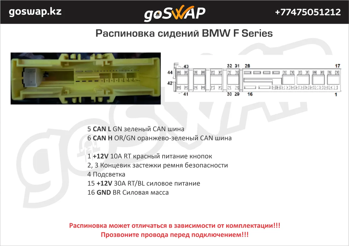 Адаптер сидений BMW F Series LIN - NISSAN — лист 2 из 6