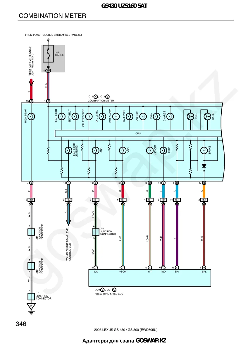 Wiring diagram 3UZ 5AT · Lexus GS430 UZS160 — page 31 of 38